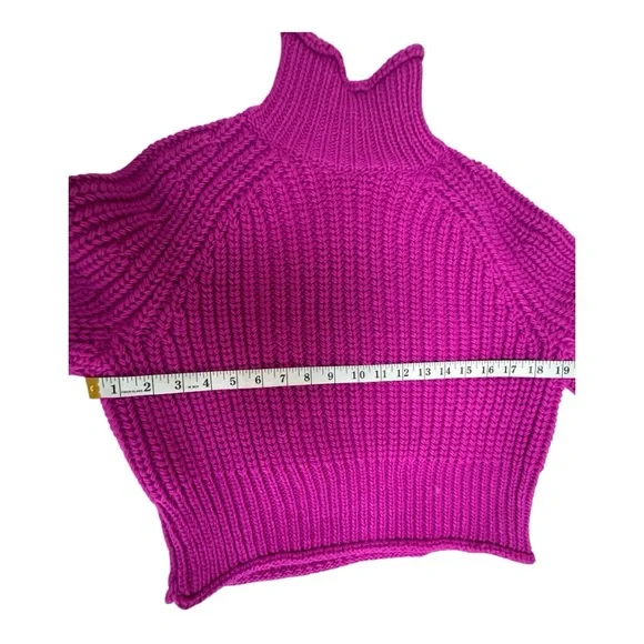 H&M Chunky Knit Turtleneck Sweater – Fuchsia / Magenta – Size S C033 - Picture 6 of 7